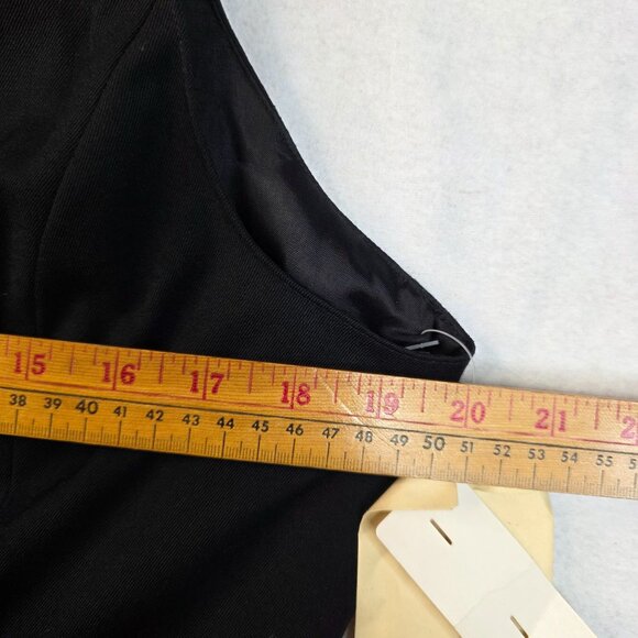 Womens Wool Gabardine Double-Breast Vest 14 Black by Pine Place Deadstock USA - Picture 8 of 9